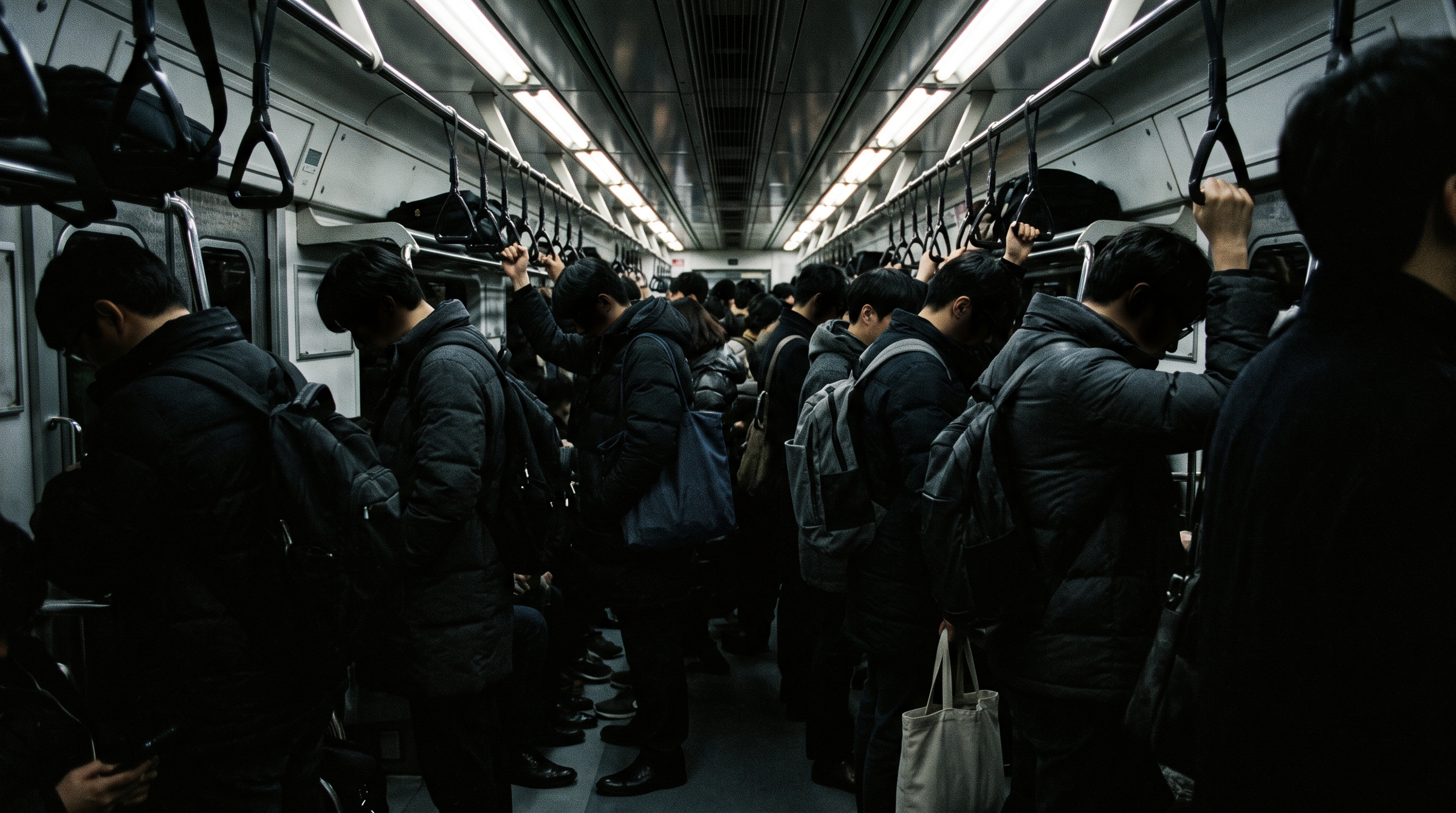 혼잡한 공공장소 지하철