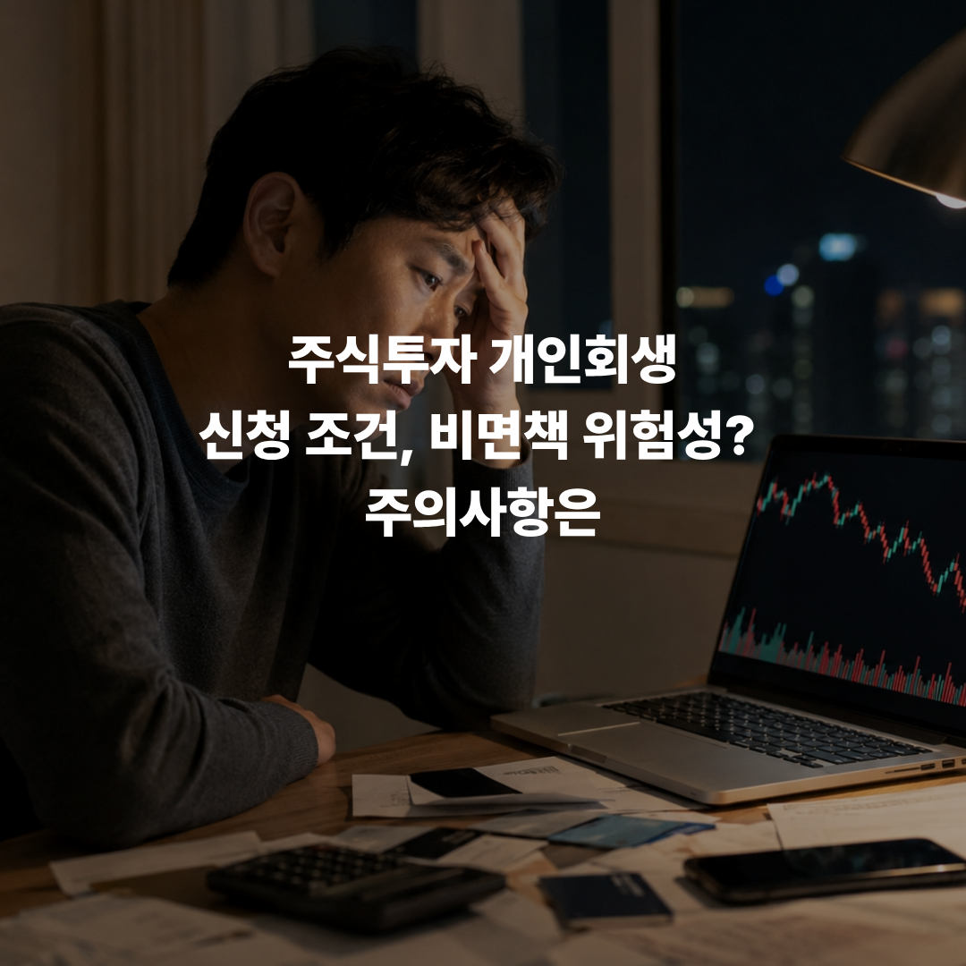 주식투자 개인회생 신청 조건과 비면책 위험, 주의사항을 정리한 법률 칼럼 이미지